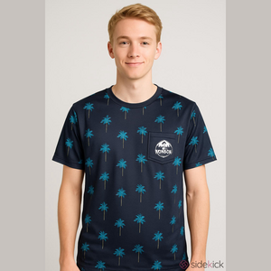 WEST 49 Blue Palm Print Graphic Tee